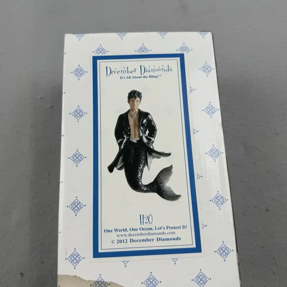 December Diamonds H2O Merman Ornament #55-90764 Black Silver 2012 Boxed Retired